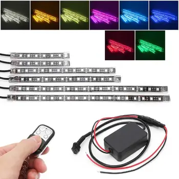

6 Pcs 5050 SMD Strip Flexible RGB Flashing Light LED Remote Control Motorcycle