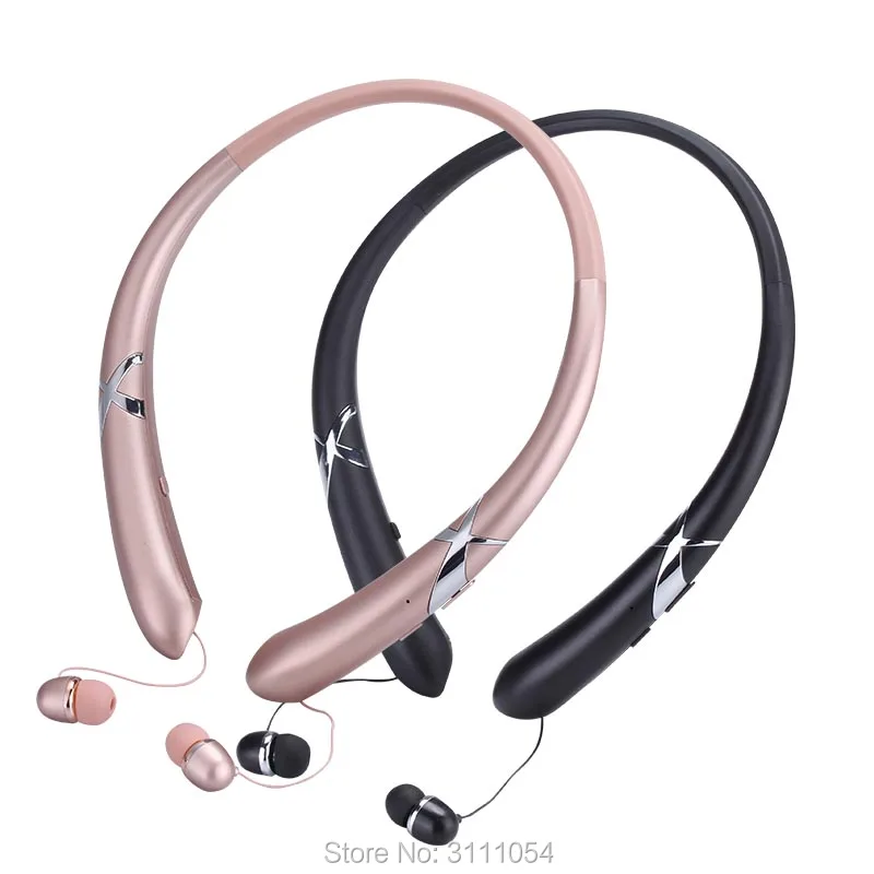 

Retractable Bluetooth Headset Wireless Earphone For Mobile With Microphone Sport Stereo Earbuds For LG Samsung iPhone 7 8 Plus