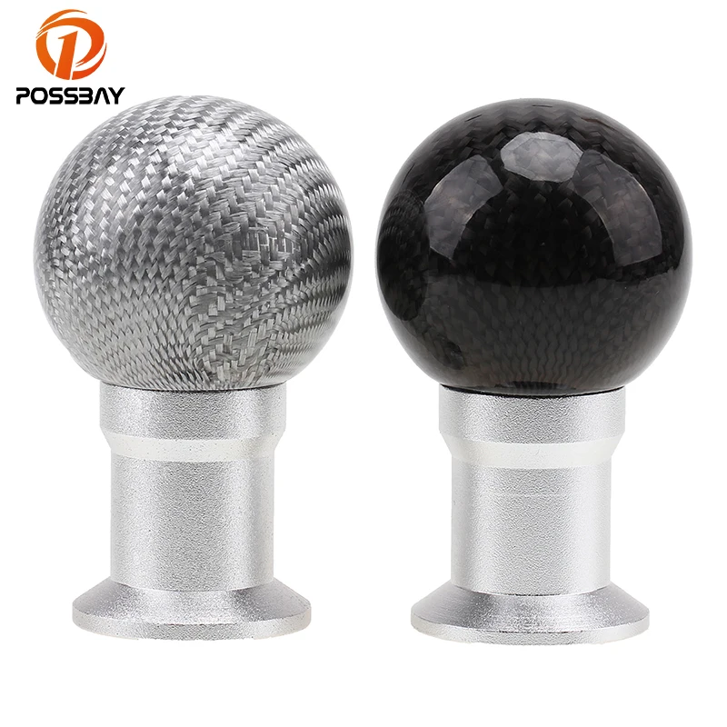 Carbon Fiber Ball Car Manual Gear Shift Knob Cover Handle Stick Shifter Lever