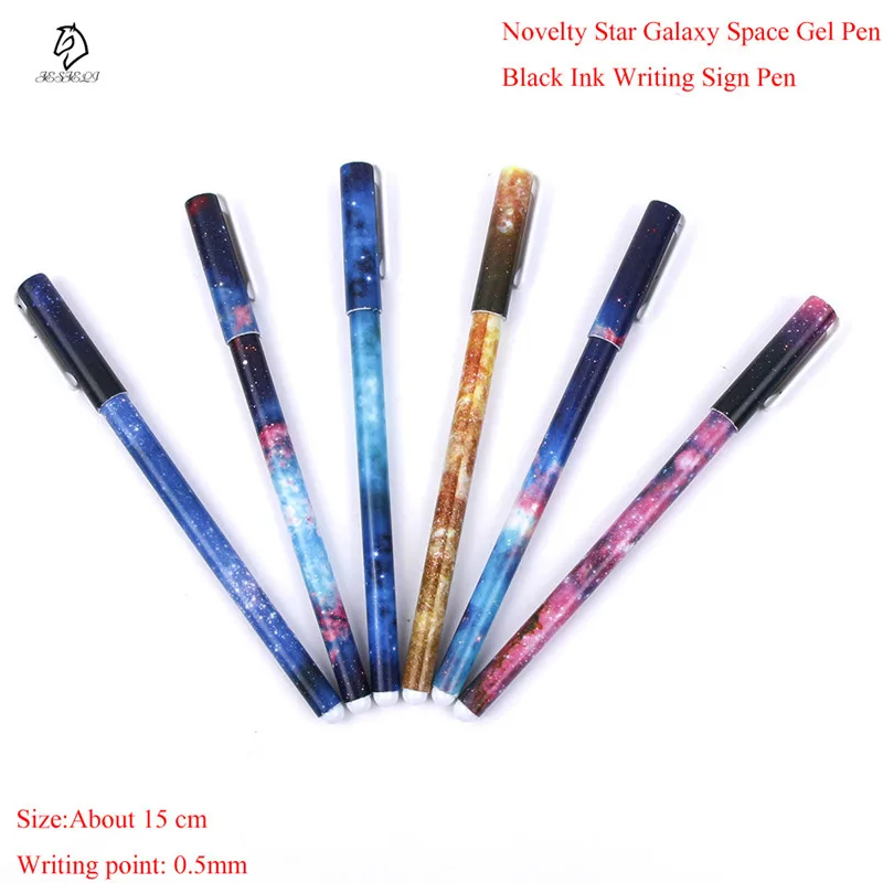 

1Pcs Trendy Space Galaxy Gel Pen Kawaii 0.5mm Black Ink Beautiful Signature Pen School Office Supply For Kids Stationery Gift