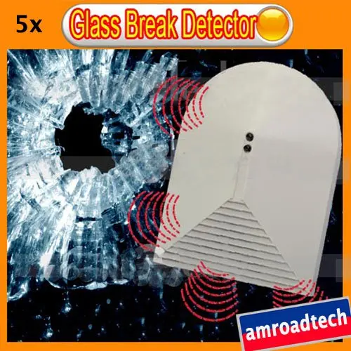 5pcs Wired Glass Break Shock Detector Sensor Home Security burglar