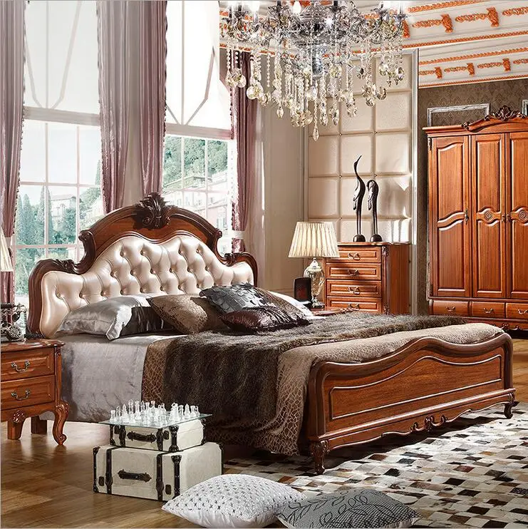 Американский дерево кровать европейской классической американский стиль дачная мебель двуспальная кровать 1.8 м 10309