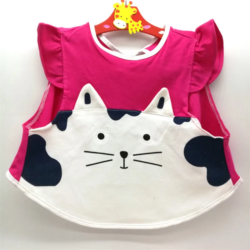 

Newborn Baby Feeding Apron Toddler Art Apron Smock Newborn Baby Bibs Waterproof Burp Cloth Apron Unisex Cartoon Animals Kids Bib