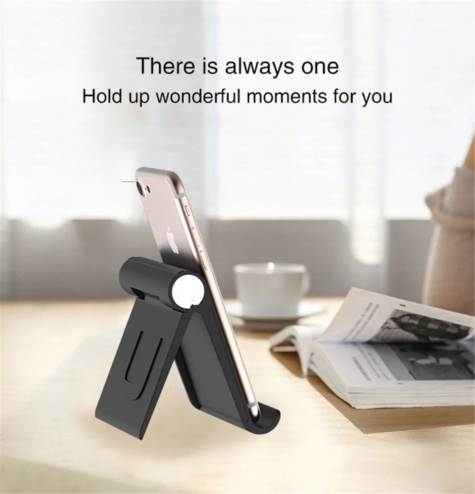 

Universal Phone Holder Folding Adjustable U Shape Hard PC Tablet Display Stand for Iphone 7 8 Plus X XR Samsung Huawei Xiaomi