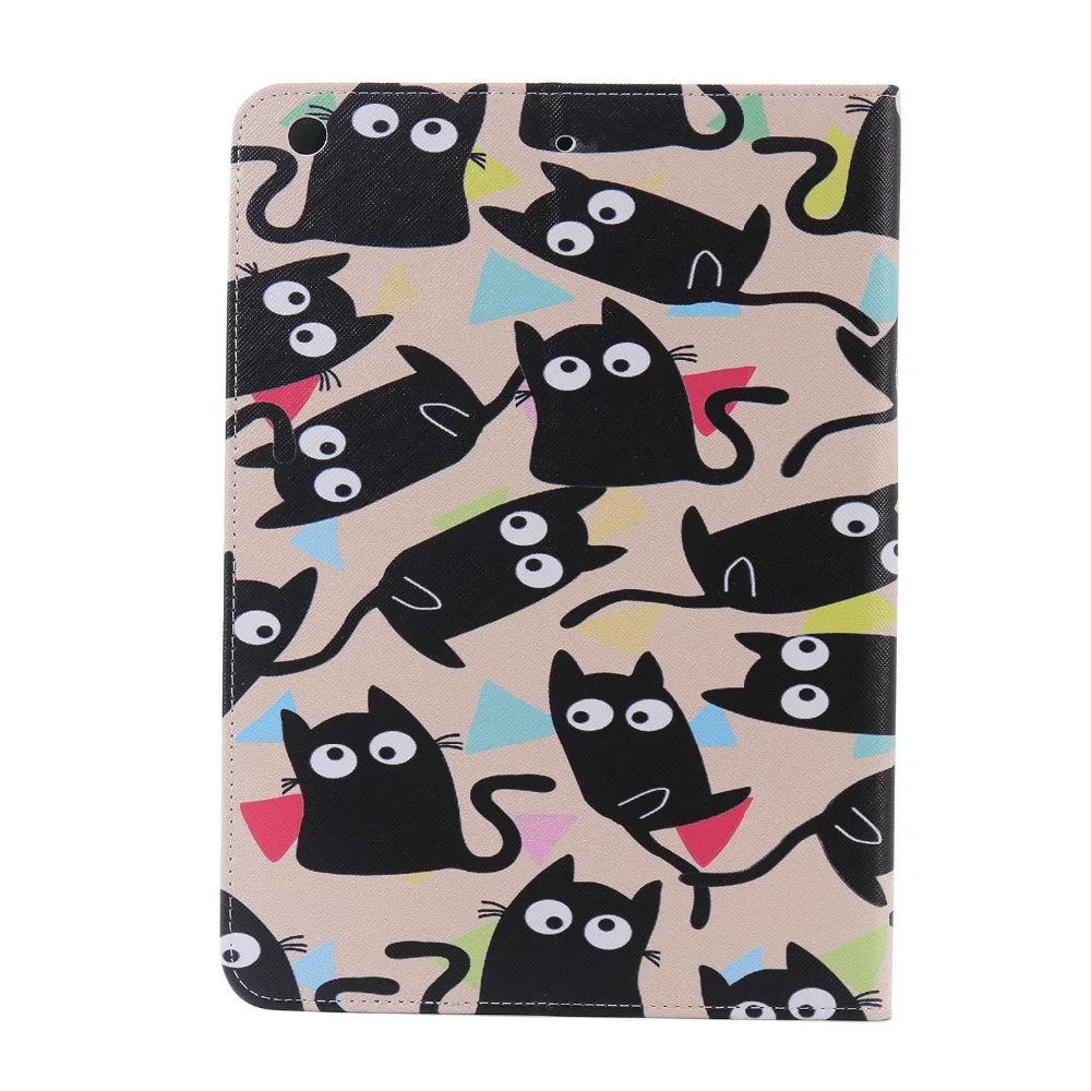 For IPad 5 Cute Cartoon Cat Tree Flower with Card Slot Stand Flip PU Leather Coque Case sFor Apple IPad Air IPad5 Tablet Cover