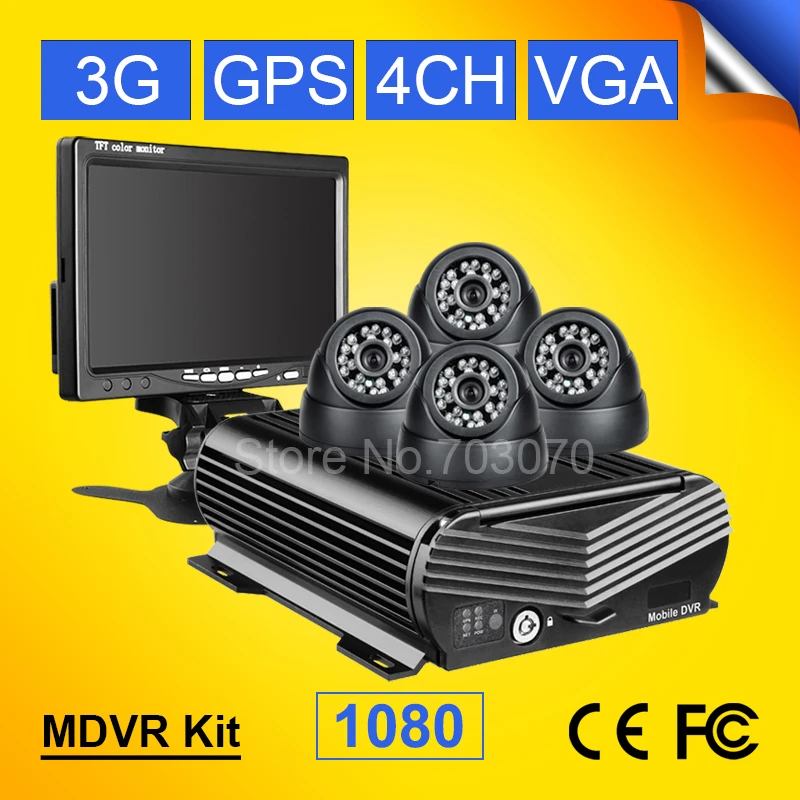 1080 MP HD AHD Автомобильная камера + 7 дюймовый автомобильный экран монитора HDD 3G GPS P
