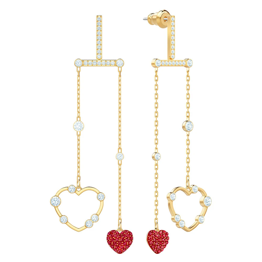 

SWA RO 2019 Elegant And Attractive New Style Oxo Mobile Pierced Earrings Female Shiny Fresh Heart-shaped Lover Romantic Wedding