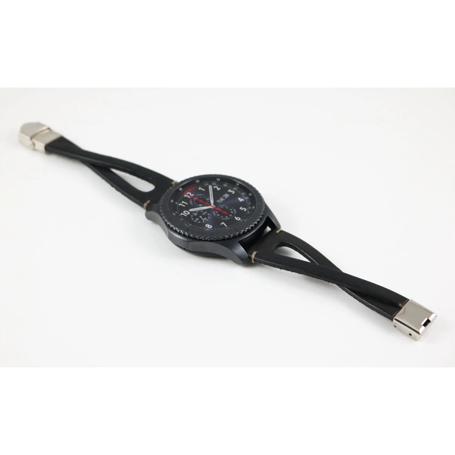 22 мм Amazfit ручной работы ретро браслет для samsung Galaxy Watch 46 мм ремешок из натуральной кожи ремень для gear S3 Frontier классический ремешок - Цвет ремешка: X Black