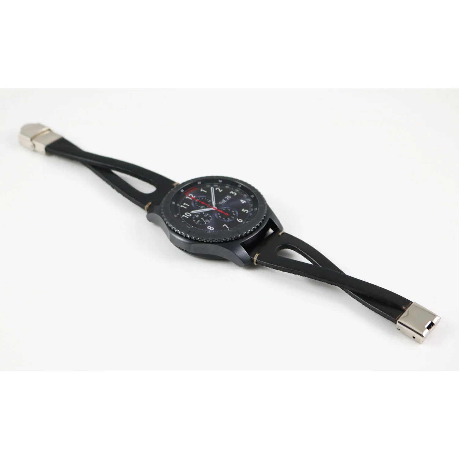 X Black 22 мм Amazfit ручной работы ретро браслет для samsung Galaxy Watch 46 мм ремешок из натуральной кожи ремень для gear S3 Frontier классический ремешок - Цвет ремешка: X Black