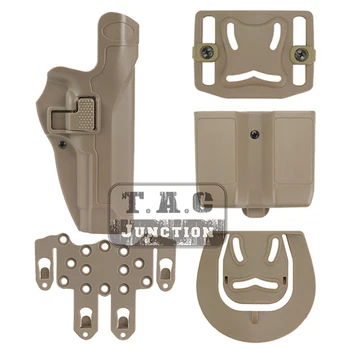 

Tactical Serpa Level 2 Auto Lock Duty Right Hand Pistol Holster w/ MOLLE Platform & Magazine Pouch for Beretta 92 96 M9 M92
