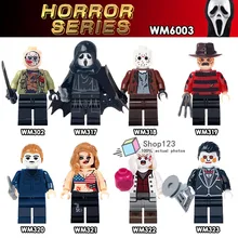 100 шт/партия строительные блоки фильм ужасов пятница 13-ый Джейсон Вурхиз крик убийца Фредди кругер Кирпичи игрушки для детей