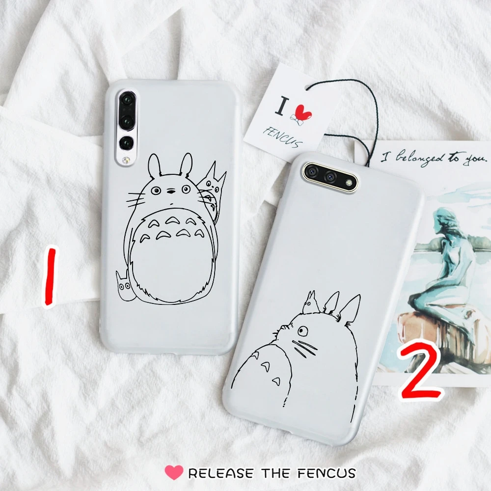 

FENCUS for Huawei Honor 8X Y Max Play Y6 Y7 Pro Y9 2019 Mate 20 Pro Phone cases Cartoon Totoro Matte Soft Candy Luxury Coque