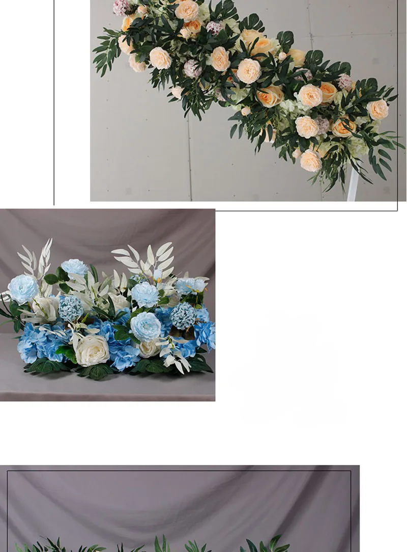 Flone 50cm Artificial Silk Rose Flower Row For Pink Wedding Decoration Arch Road Lead Window Party Decor Fake Flowers Home Art (13)