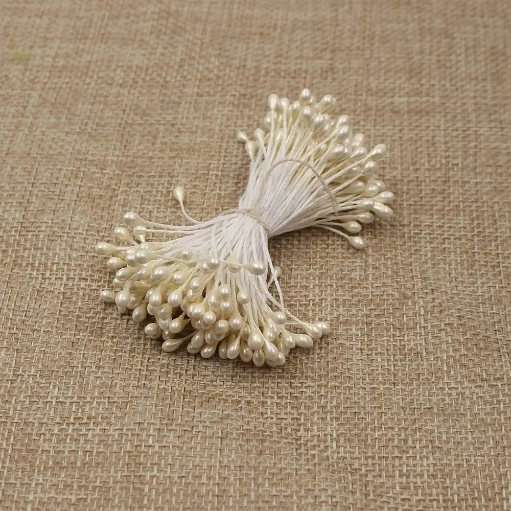 Milk white 150 шт Мини Искусственные цветы Двойные головки тычинки Свадебные украшения DIY ВЕНОК Скрапбукинг для рукоделия ремесло поддельные цветы - Цвет: Milk white