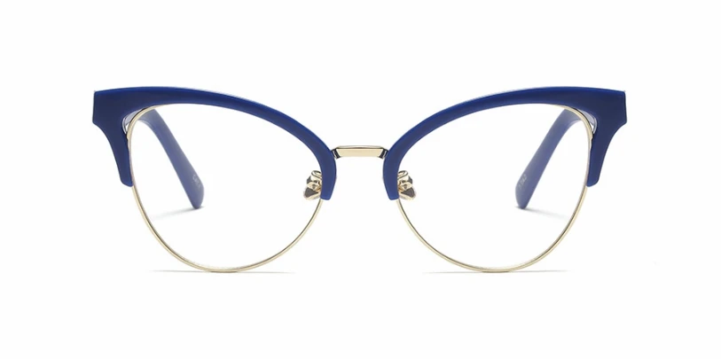 Half Frame Cat Eye Hollow Glasses Frames Women Trending Optical Fashion Computer Glasses 45640