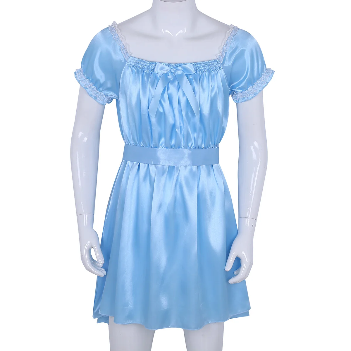 IEFiEL мужское сексуальное нижнее белье платье костюм Babydoll блестящий Crossdress мужской
