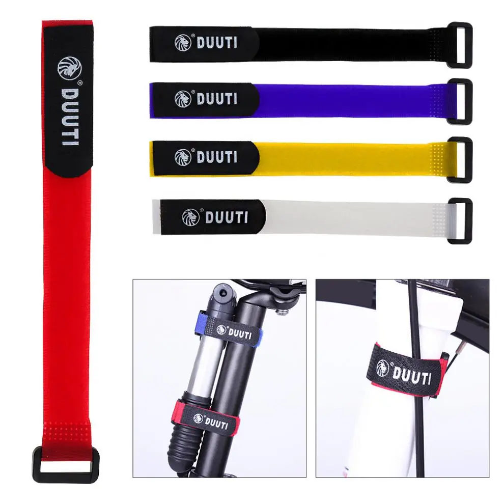 

DUUTI 5pcs Nylon Adhesive Tape Cycling Bicycle Pump Bottle Straps for Handlebar Flashlight Inflator