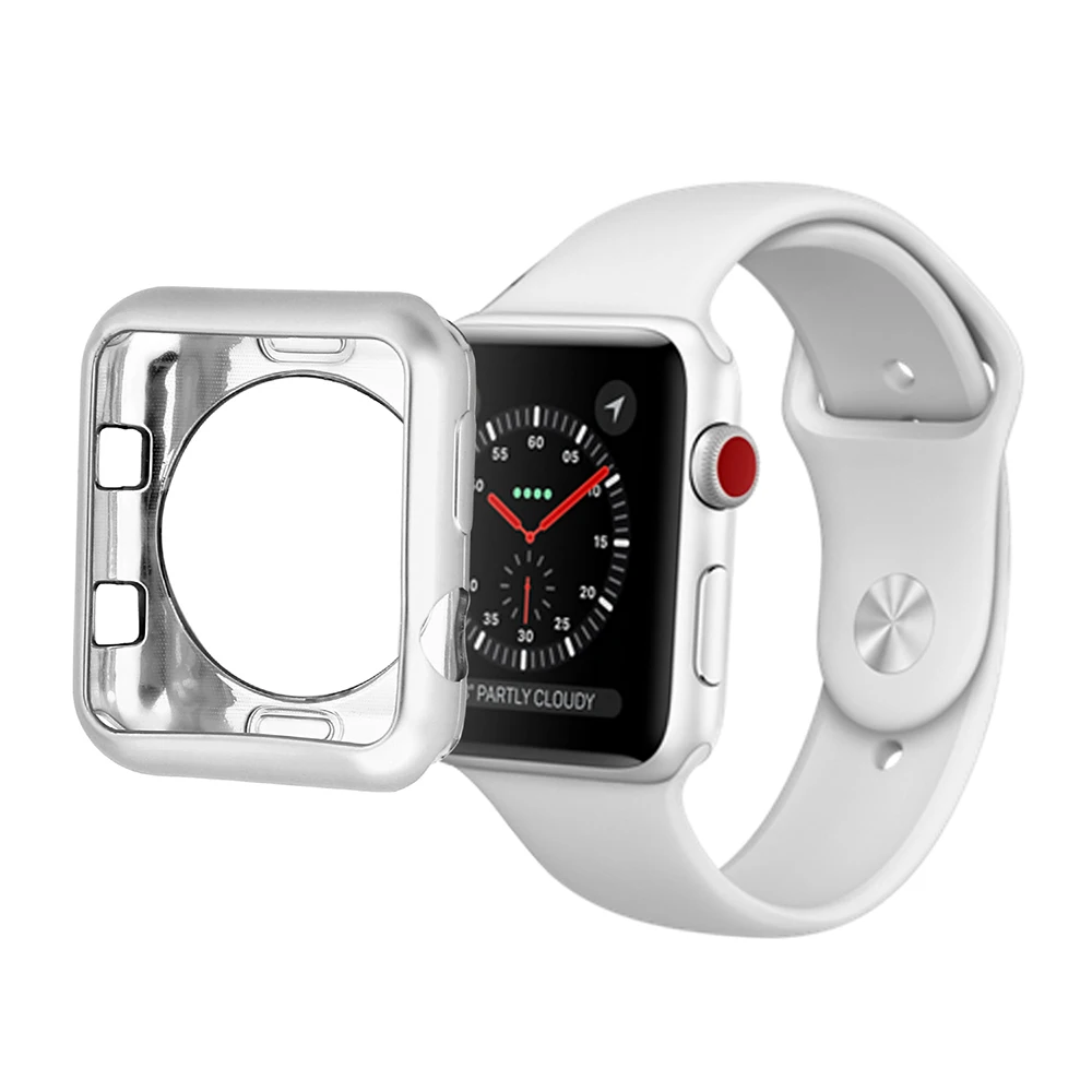 

TPU Colorful plating Protector case For Apple Watch 3 2 1 42MM 38MM TPU Cover All-inclusive case For Iwatch 3 2 1 38MM 42MM