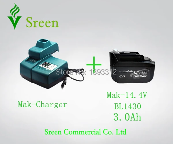 

BL1430 3000mAh Replacement for Makita 14.4V Lithium Ion Battery Packs with Dual Battery Rechargeable Power Tool Rapid Charger