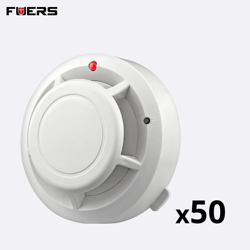 

FUERS 50Pcs Wireless Alarm Smoke Fire Detectors Home Security Protection Smoke Fire Alarm Detectors Sensors Kit Work Alone