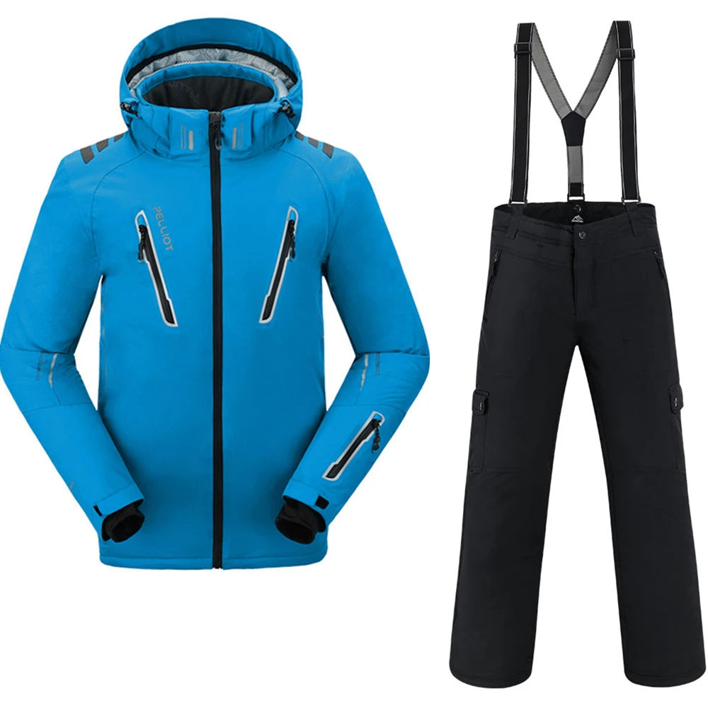 Traje de esquí traje de los hombres Pelliot chaqueta de esquí + Saenshing pantalones de Snowboard transpirable esquí Snowboard invierno conjunto de nieve súper Cálido impermeable