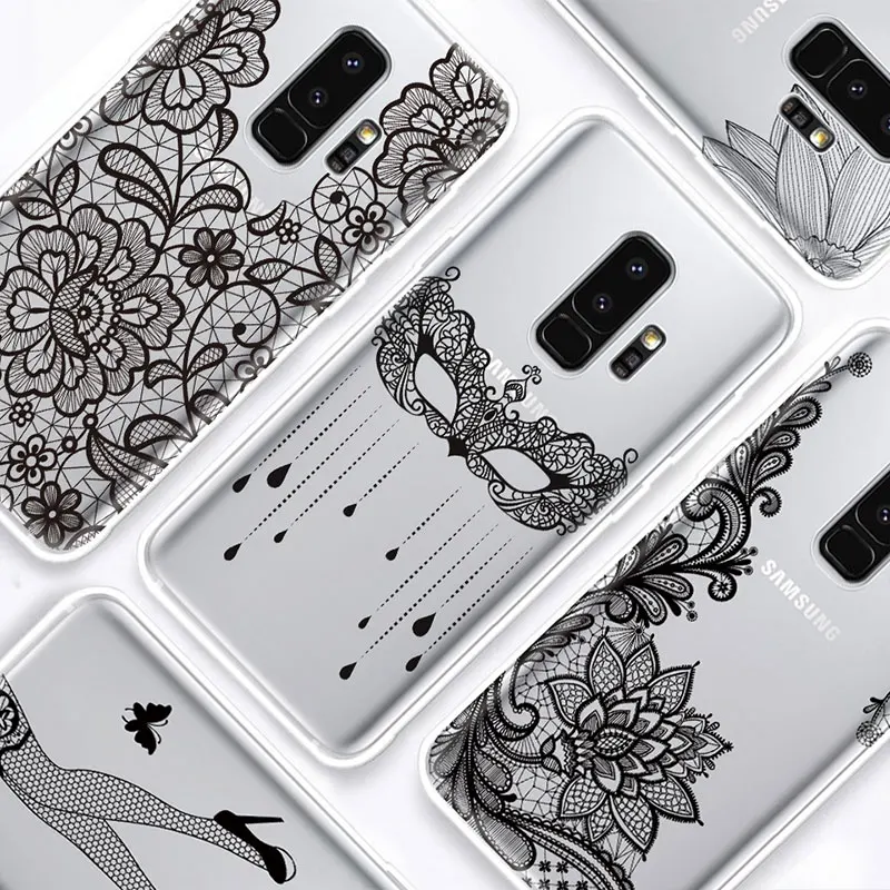 

Lace flower Phone Case For Samsung Galaxy J3 J5 J7 2017 J7 Duo 2018 J330F J530F J730F J4 J6 Sexy Floral case Soft Silicone Cover