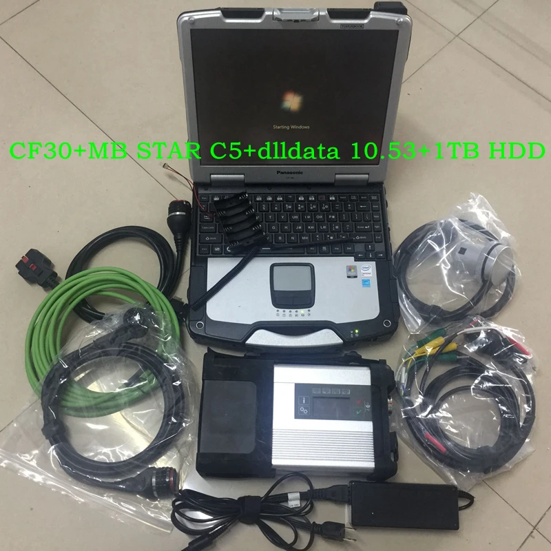 12 MB star C5 для p ansonic cf30 военный ноутбук MB Star диагностический инструмент программное обеспечение 1 ТБ HDD с программным обеспечением alldata