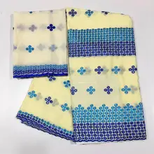 LC! швейцарская вуаль кружева в швейцарском стиле высокого качества последняя ткань из Дубая Африканское парчовое полотно для свадьбы 5+ 2 ярдов/партия! J41956