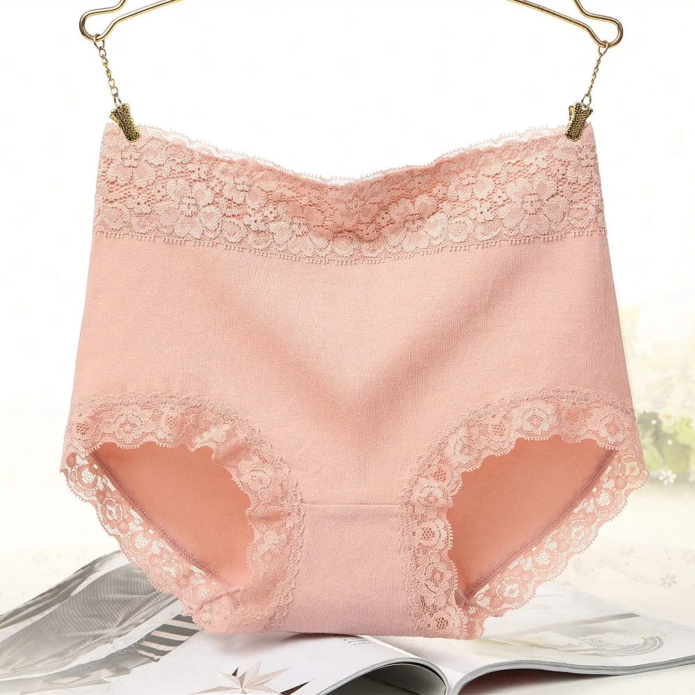 LIHUYATA Women's briefs Comfortable Cotton High waist underwear Seamless lace Women Sexy Ultra-thin Breathable Panties New