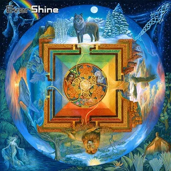 

EverShine Diamond Mosaic Paintings Mandala Coloring Picture Of Rhinestones Diamond Embroidery Full Set Scenery Home Decoration