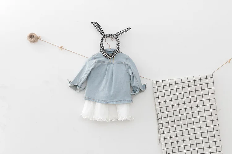 baby girls denim jackets coats spring autumn kids jeans coat children outerwear infant girl cartoon rabbit outerwear coats (12)