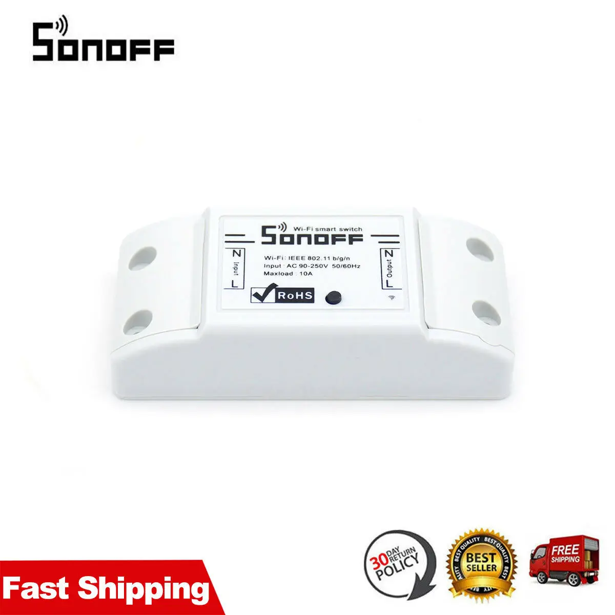 

10PCS Sonoff Basic Smart Home Wifi Switch Wireless Remote Control Light Timer Switch DIY Modules 10A/2200W via Ewelink HWC