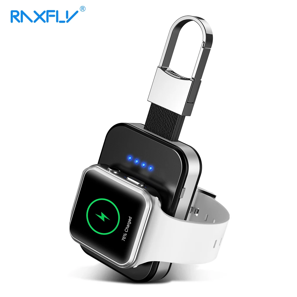 

RAXFLY Key Ring Wireless Charger For iWatch 1 2 3 4 Portable Power Bank Charger For Apple watch Wireless Powerbank For iWatch