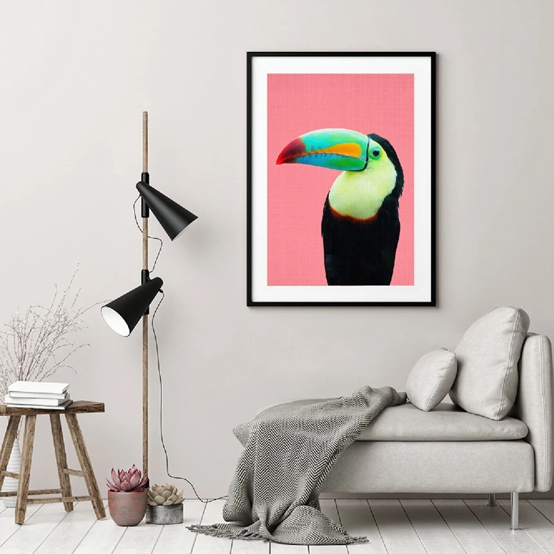 Холст с изображением птиц Toucan Современная фотография яркий красочный большой