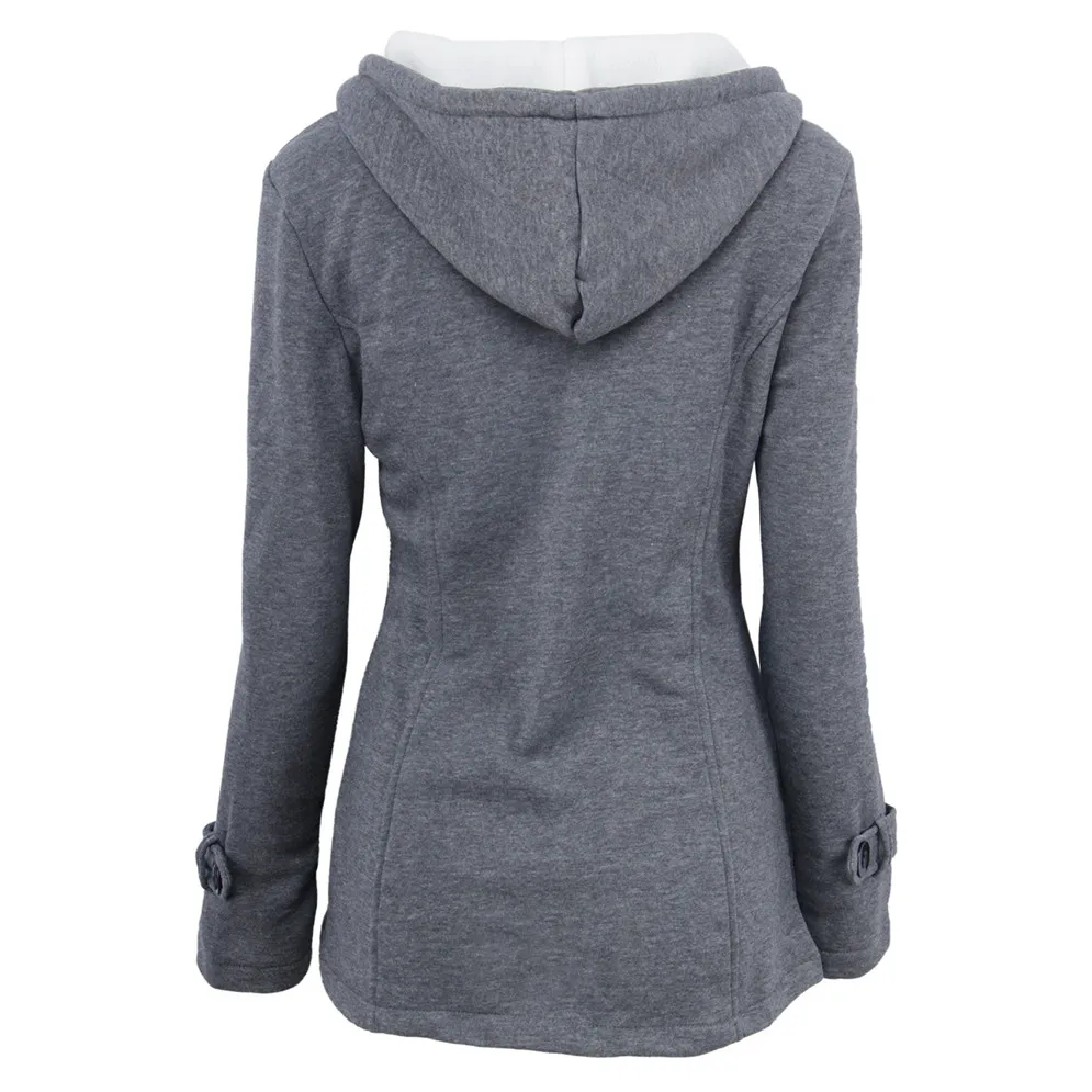 Plus Size S~6XL Women Hooded Coat 2018 Causal Women's Overcoat Female Coat Zipper Horn Button Outwear Jacket Casaco Feminino (12)