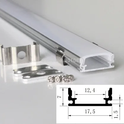 40 м(20 шт) много, 2 м за штуку, светодиодный алюминиевый профиль AP1707 для 12 мм широкоугольных или ниже светодиодных полос - Испускаемый цвет: changeable