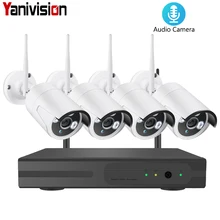 Беспроводной CCTV Системы 1080 P Аудио запись 2MP 4CH NVR Водонепроницаемый Открытый камера видеонаблюдения с WiFi Системы комплект видеонаблюдения