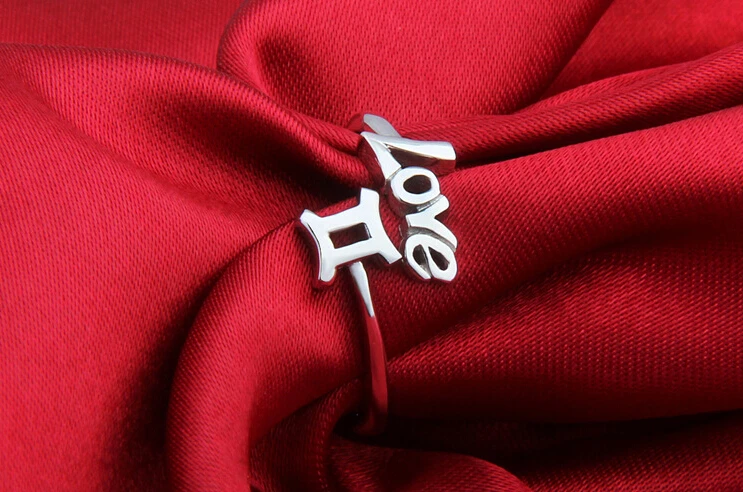 constellation zodiac 925 sterling silver opening ring jewelry fashion gemini opening adjustable open ring anel de prata esterlina