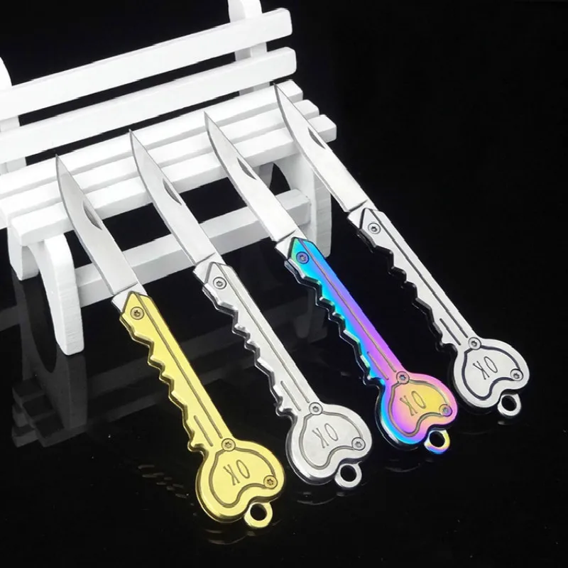 

Ring Keychain Mini Knife Form Key Blade Box Package Folding Pocket Multi-tool Letter Opening Gadget Kit Camp Outdoor