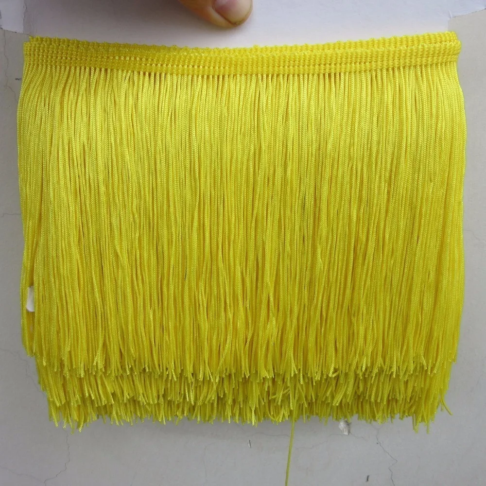 YY-tesco 1 ярд 15 см длинная кружевная бахрома отделка кисточка бахрома отделка для Diy латинское платье сценическая одежда аксессуары кружевная лента - Цвет: yellow