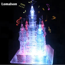 3D Сборка хрустальный замок головоломка 3D Музыкальный пазл с красивым светильник Развивающие детские строительные игрушки для рождественского подарка