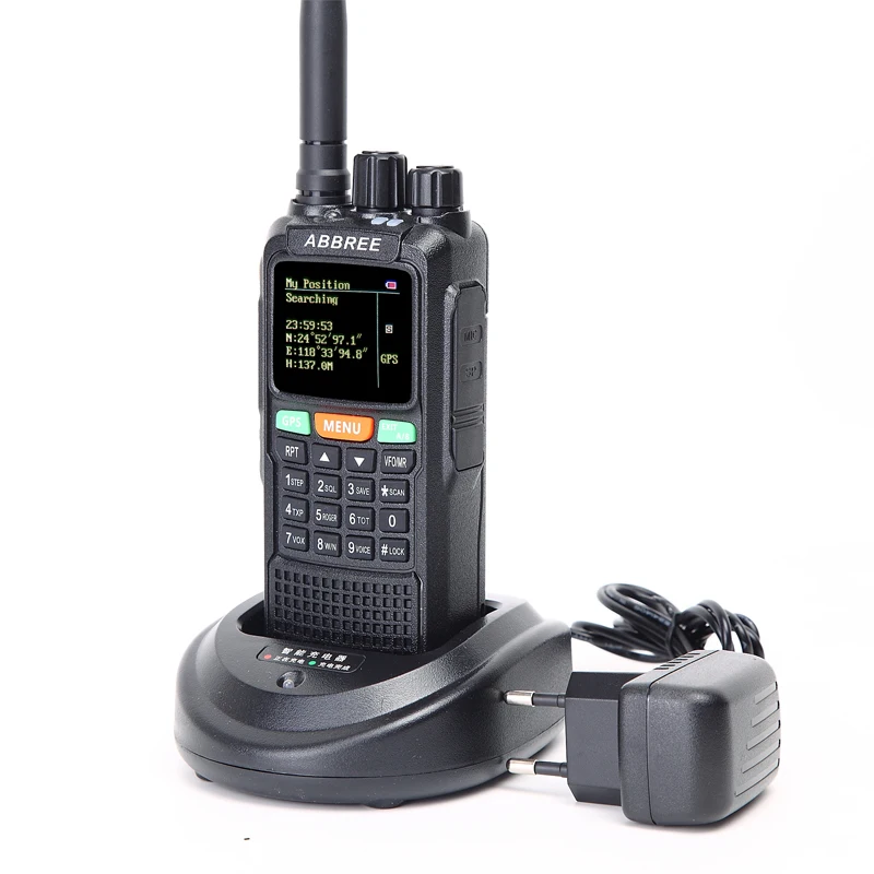 2Pcs ABBREE AR-889G Walkie Talkie GPS 10Watts 3000mAh battery Cross Band Repeater 999CH Dual Band Dual Receiving portable Radio