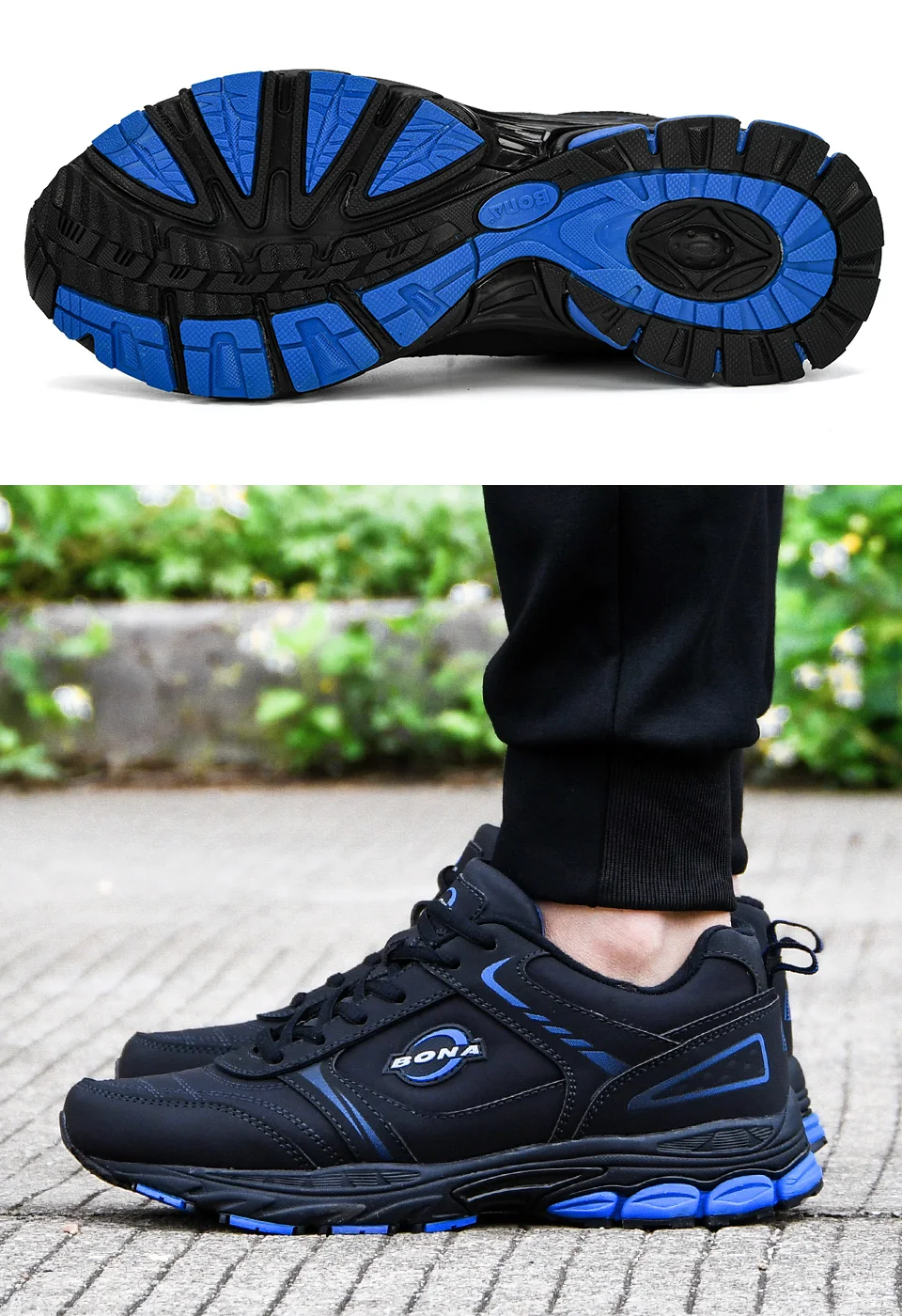 BONA новые стильные мужские кроссовки, мужские кроссовки для бега, спортивная обувь, мужская спортивная обувь, Мужская дышащая удобная обувь