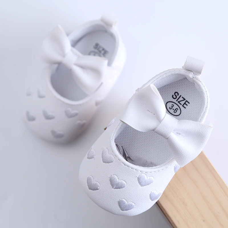 Bebe shoes Baby Girls Princess Heart Shaped Prewalkers Soft Sole Shoes