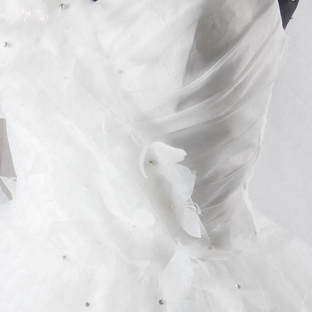 RSW1031 luxury vestidos de novia 2016 Butterfly cathedral train wedding dresses (2)