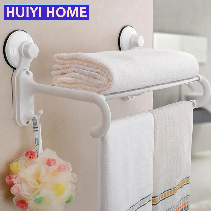 Полка для ванной комнаты сильная присоска купальный Полотенца Подставка