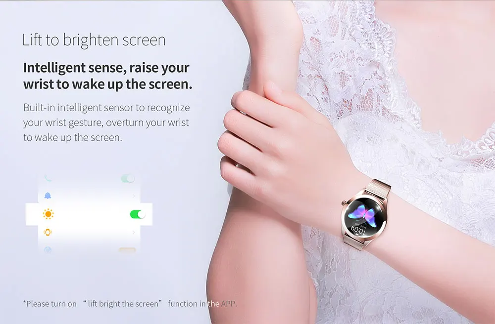 IP68 étanche montre intelligente femmes beau Bracelet moniteur de fréquence cardiaque surveillance du sommeil Smartwatch connecter IOS Android KW10 bande