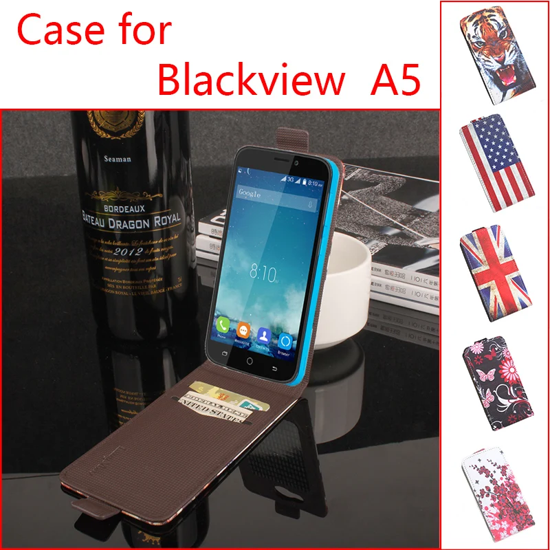 

HongBaiwei For Blackview A5 Phone Case Up-down Open Vertical Flip Premium Pattern PU Leather Case Cover Cash/Card Slots