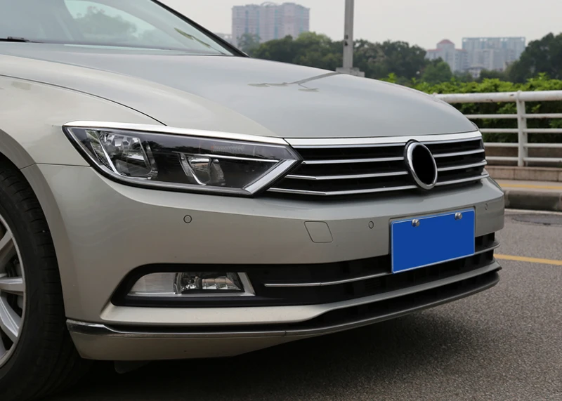 3 шт. Сталь Снаружи спереди фар решетка Молдинги для VW Passat B8