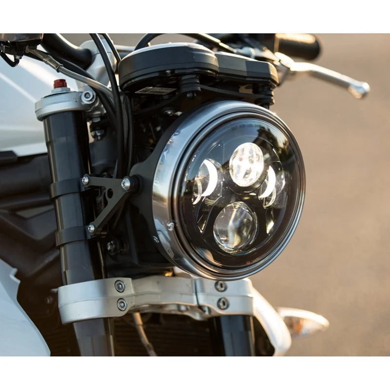 7inch  Round LED Headlight Kit 8700G2 Gen 2 Daymaker with Matching Passing Lamps & Adapter Ring (Chrome)s